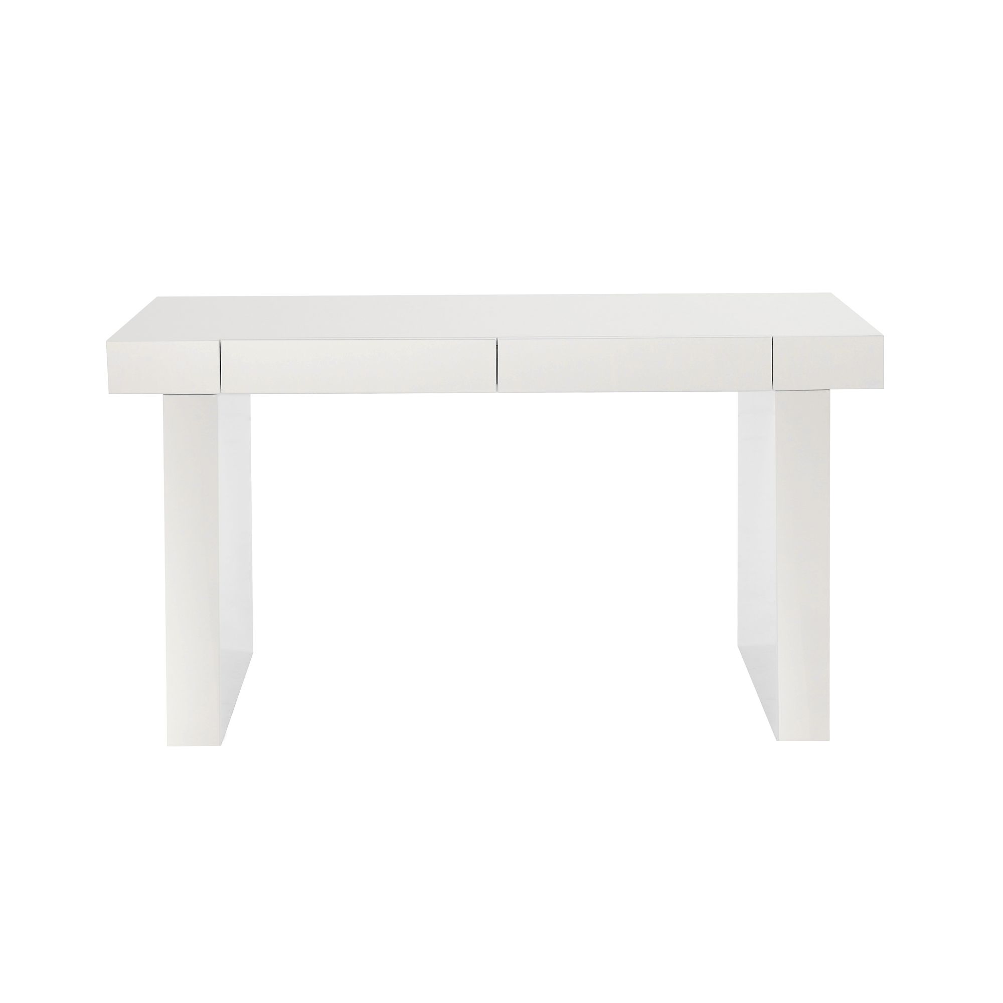 Aqua White Lacquer Modern Office Desk