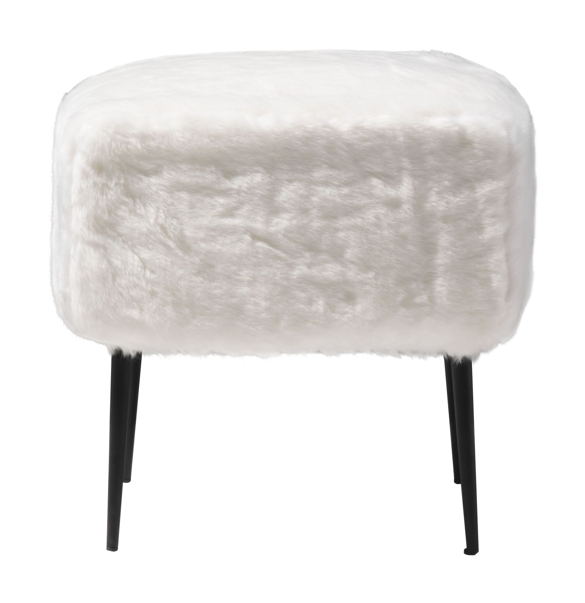 White faux fur online stool