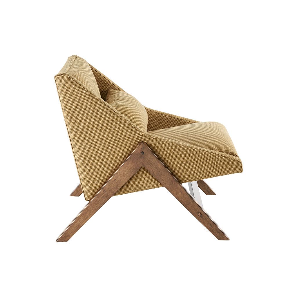 Ink+ivy Boomerang Mustard Yellow/pecan Accent Chair at allmine.com