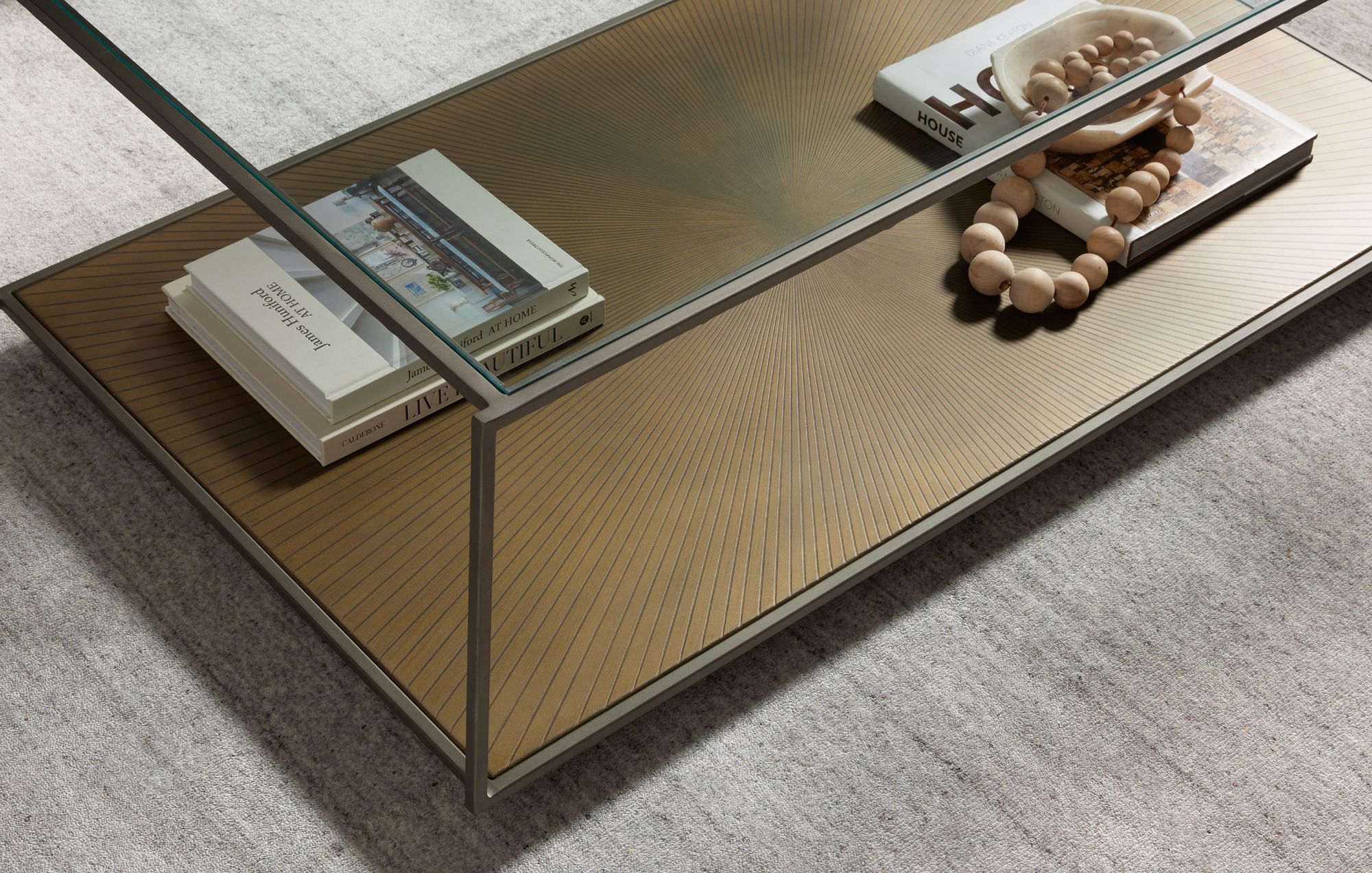 Abel sunburst square store coffee table