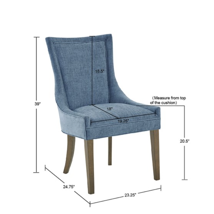 Madison Park Signature Ultra Blue Dining Side Chair set of 2 at