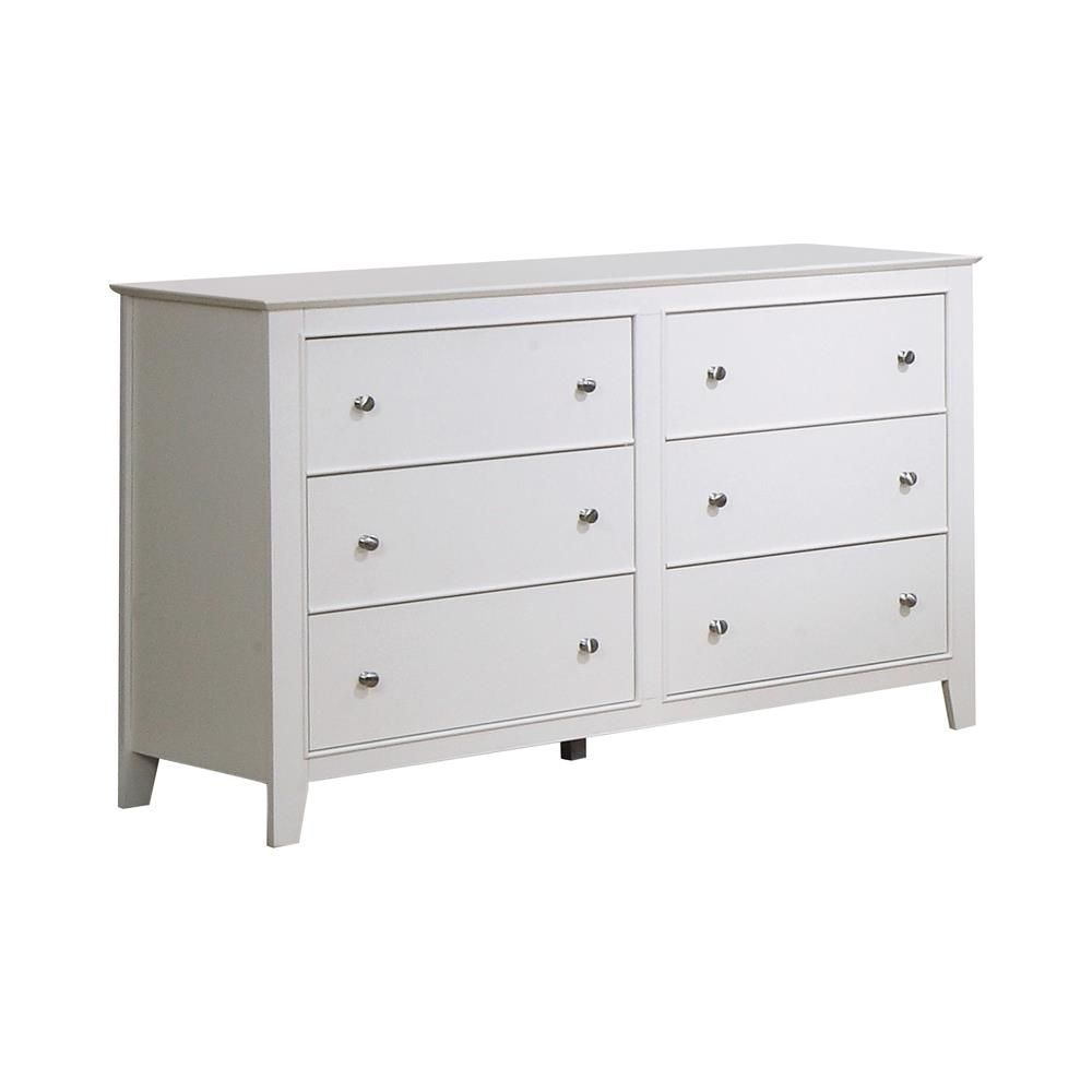 Olivia 6 Drawer Dresser - Brushed White