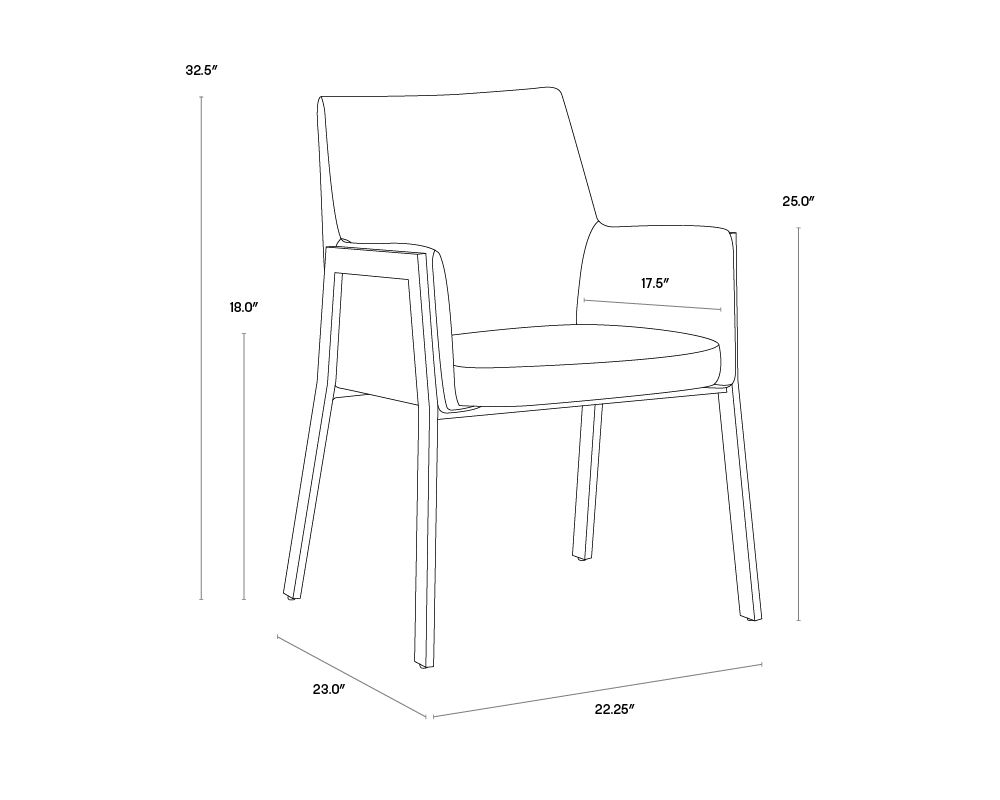 Standard armchair online size