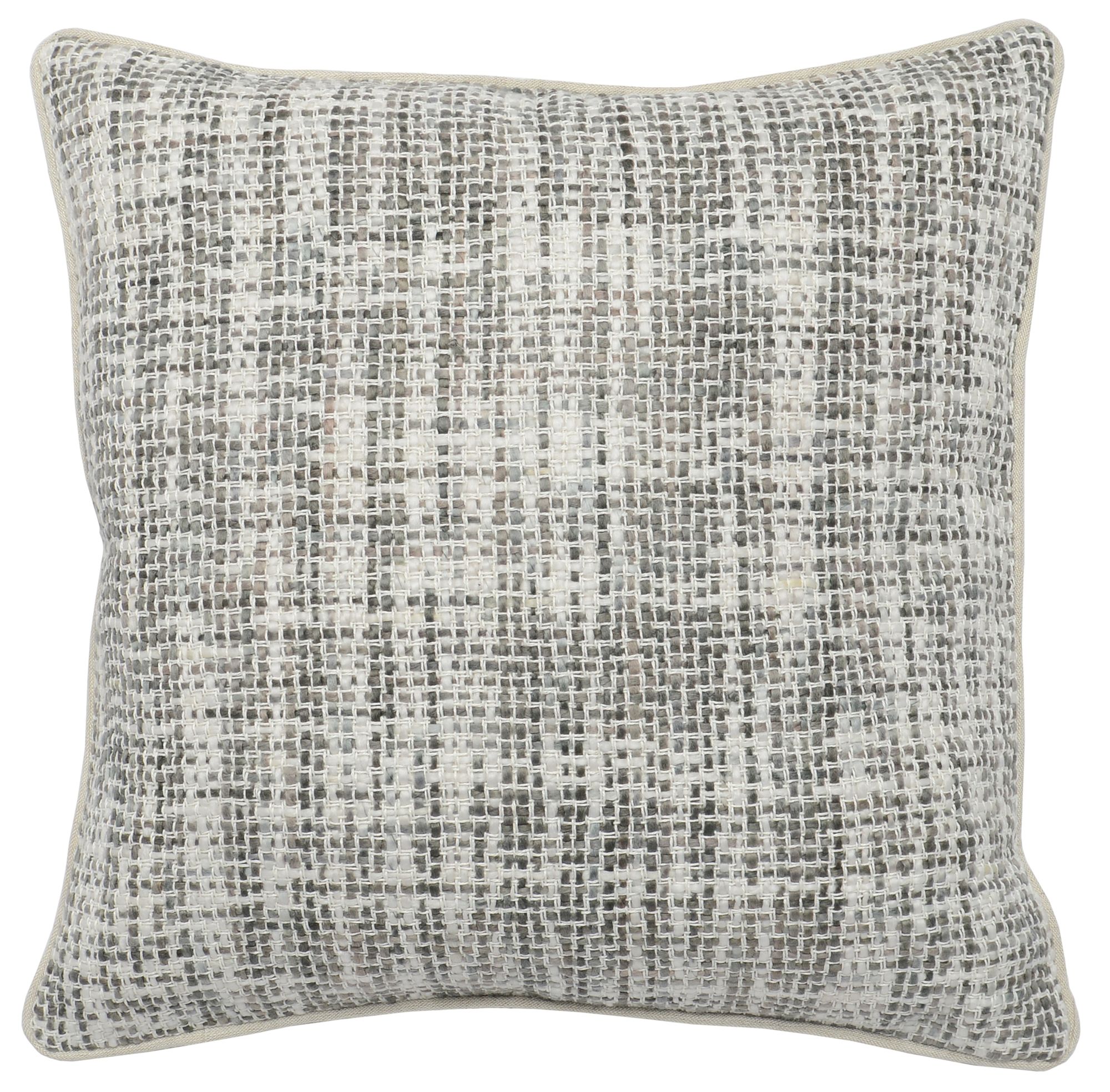 VIOLA  Grey, Teal, And Brown Patterned Throw Pillow