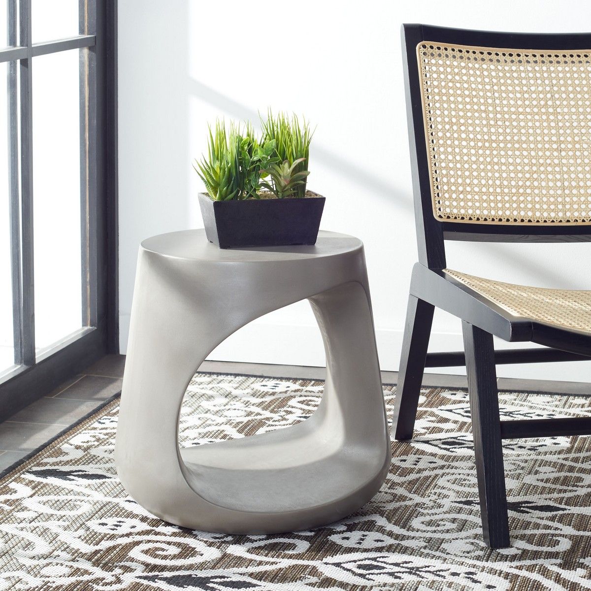 White cement mariela outdoor accent deals stool