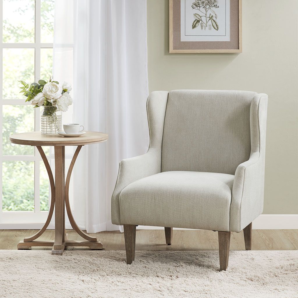 Martha Stewart Malcom Taupe Wing Back Accent Chair at allmine