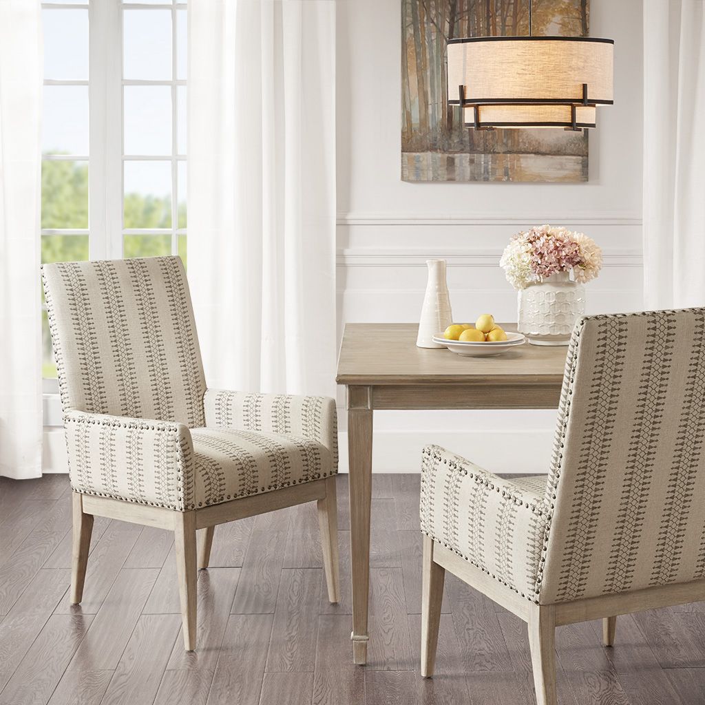 Madison Park Rika Natural High Back Dining Armchair (set Of 2) at