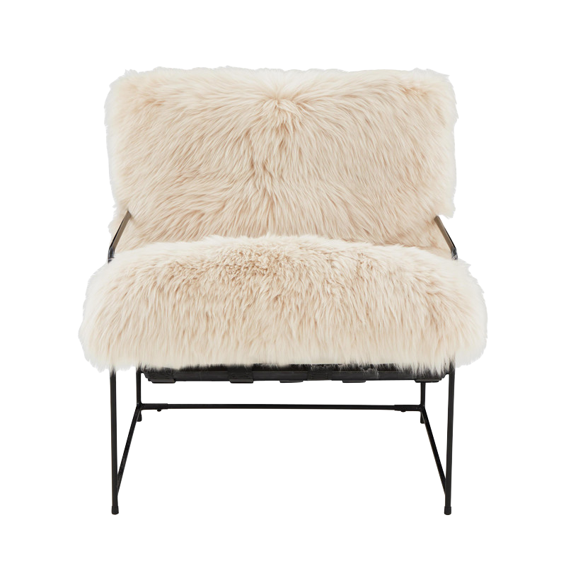 White shearling chair hot sale