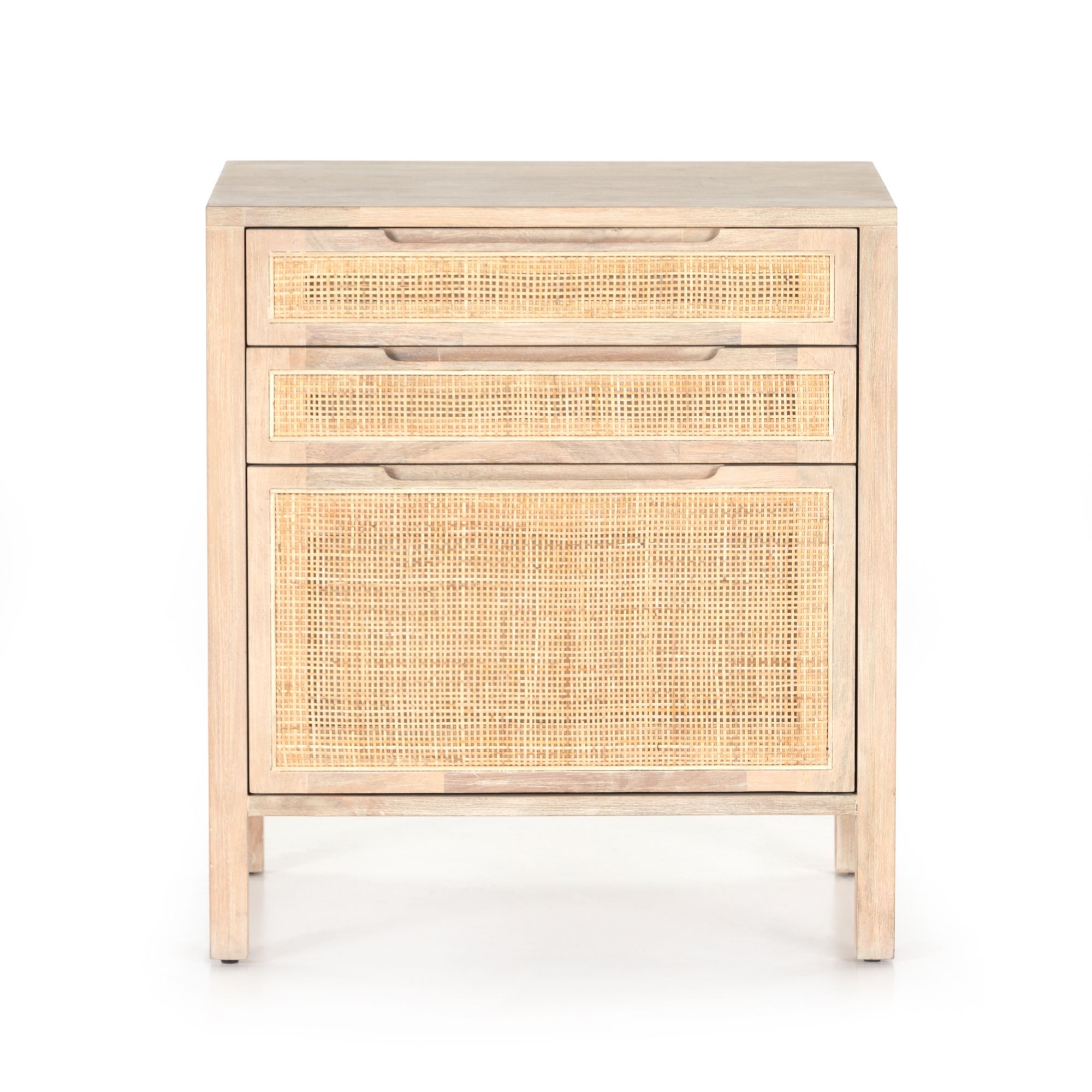 Madura Wooden and Rattan Three or Four Drawer Storage Cabinet