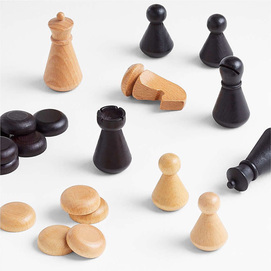 Chess & Checkers Luxe Maple Board Game