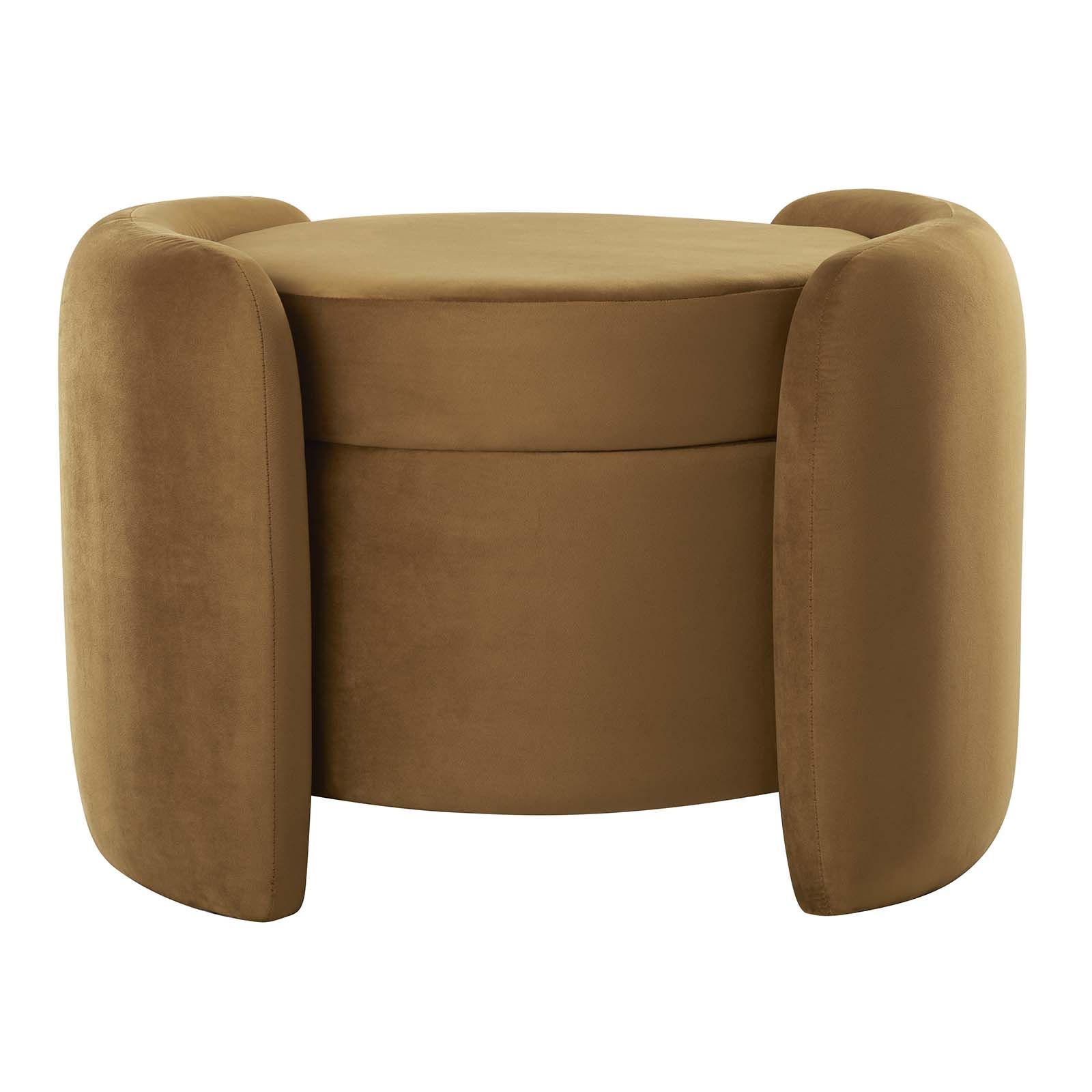 Velvet ottoman online chair