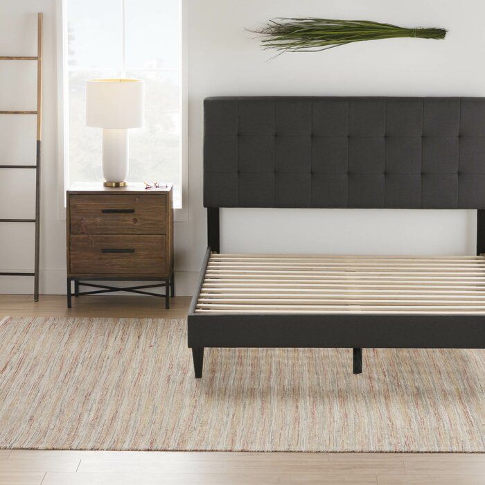 Peters tufted upholstered low store profile platform bed