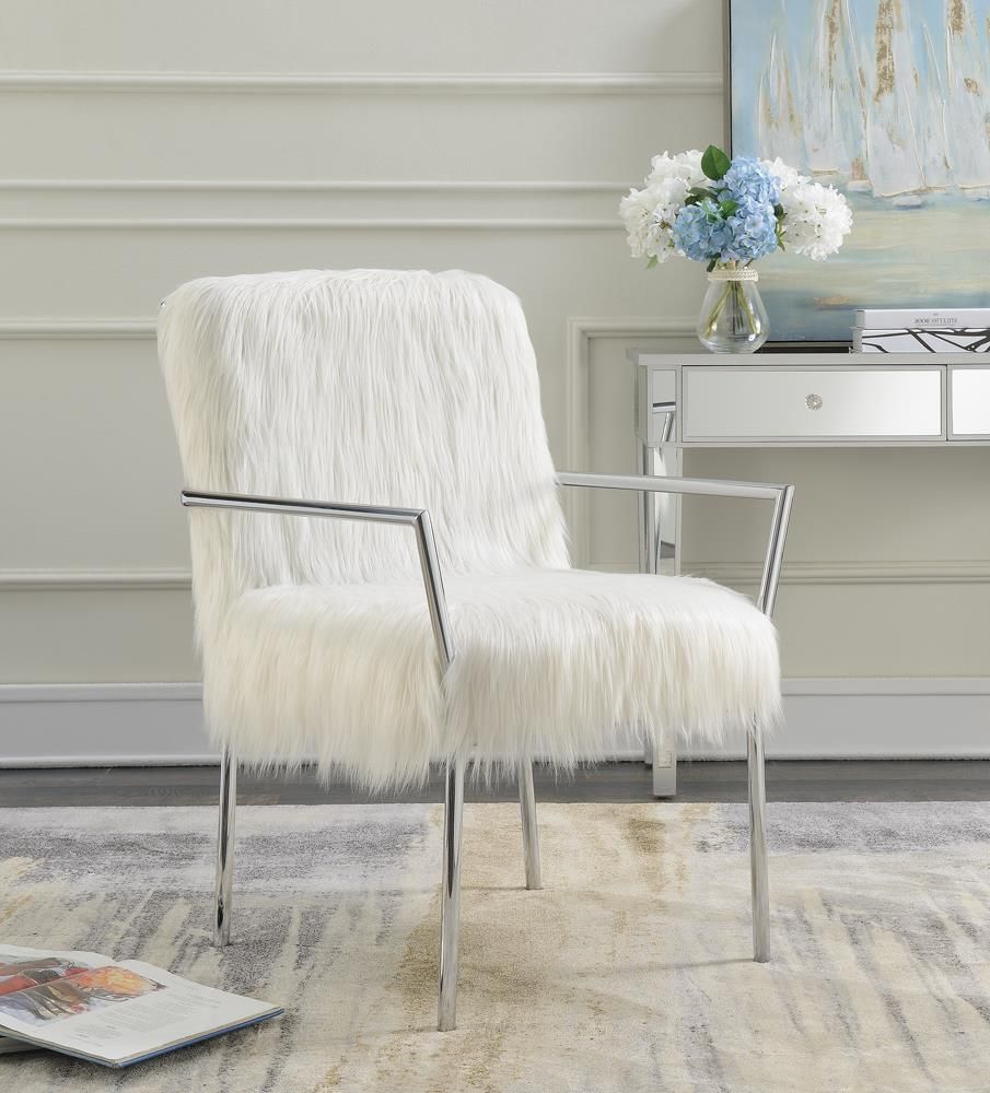 White discount faux chair