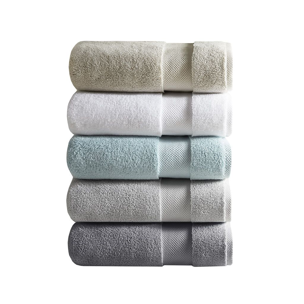 Madison Park Signature 6-Piece Transitional Cotton Bath Towel Set in Blue