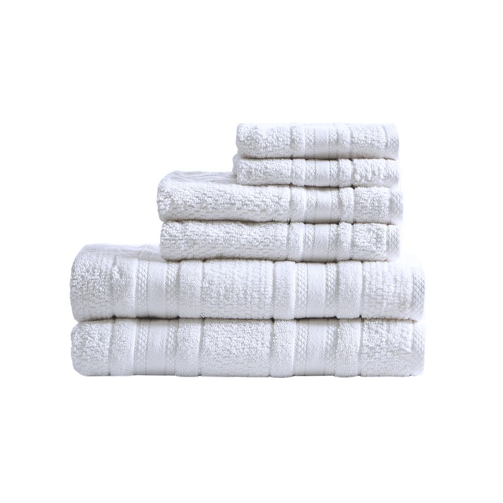 6pcs 3 Large 3 Small Various Colors 100% Cotton Bath Towels Set