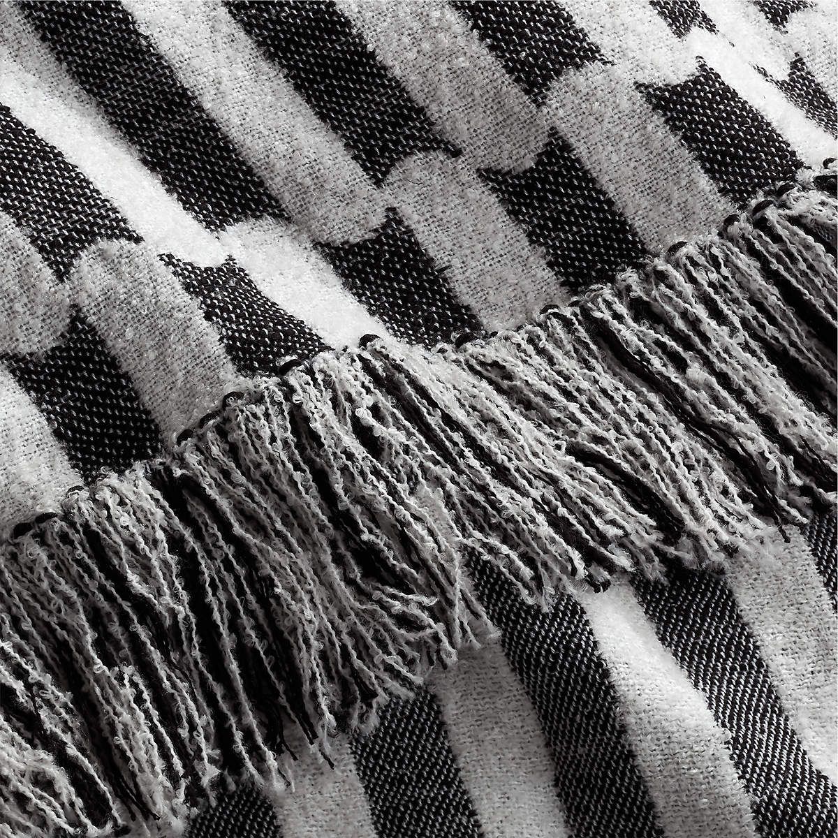 Black and discount white striped throw