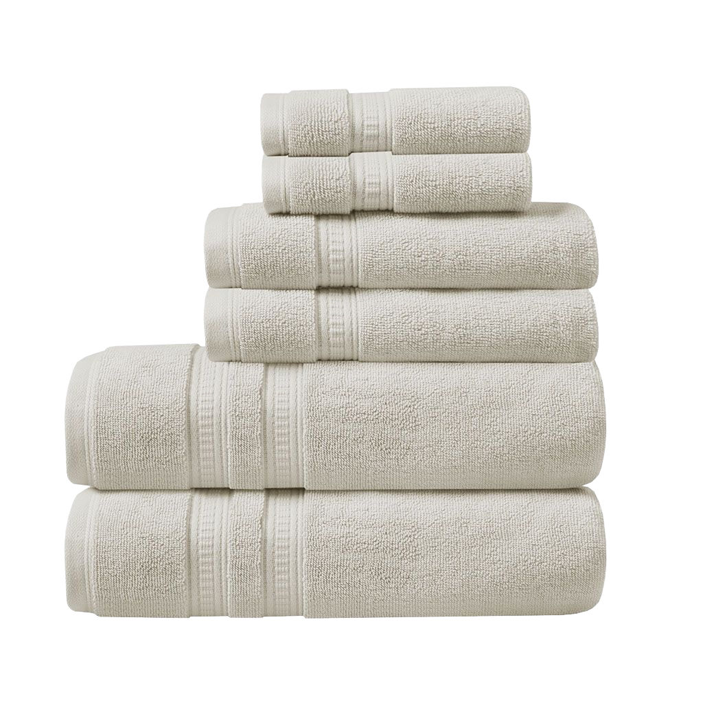 Beautyrest - Plume 100% Cotton Feather Touch Antimicrobial Towel 6 Piece Set - Ivory