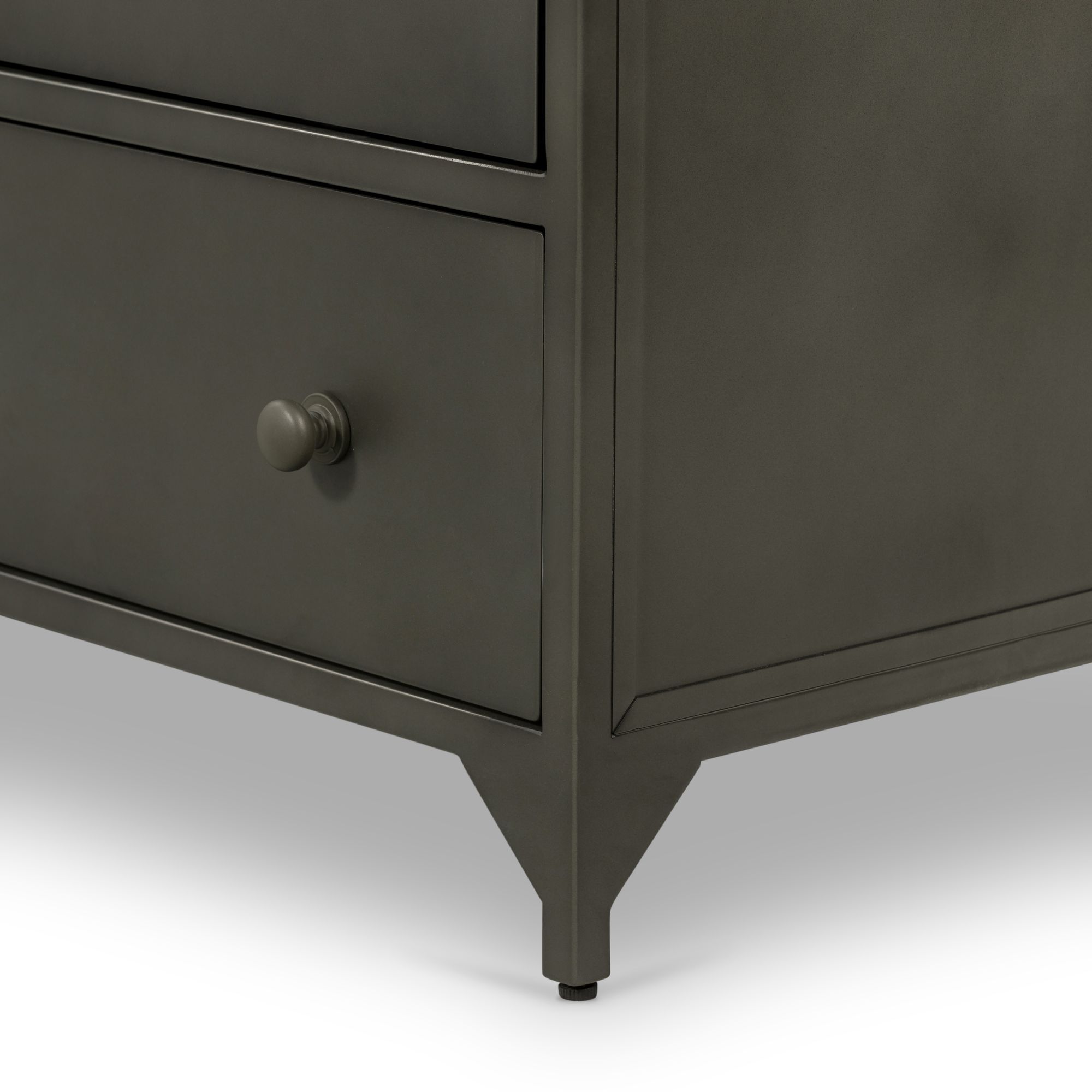 gunmetal grey dresser Modern Bedroom Furniture 1Pc Dresser Of 6X Drawers Charcoal Finish Gla main image 0