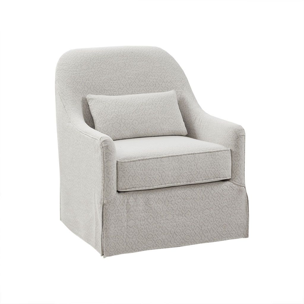 Madison Park Theo Ivory Black Swivel Glider Chair at allmine