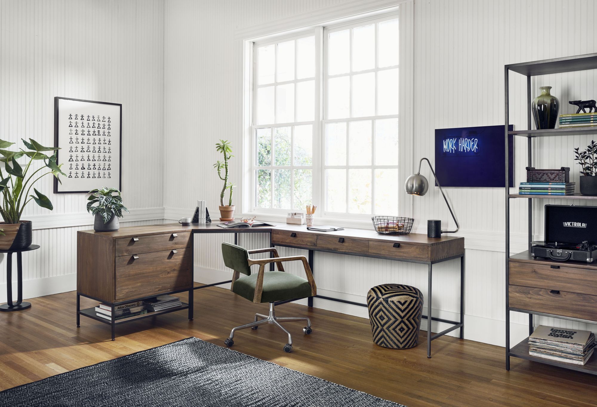 Writing Desk Work Desk with X-Pattern Legs Home Office Desks, Tan Wood Finish