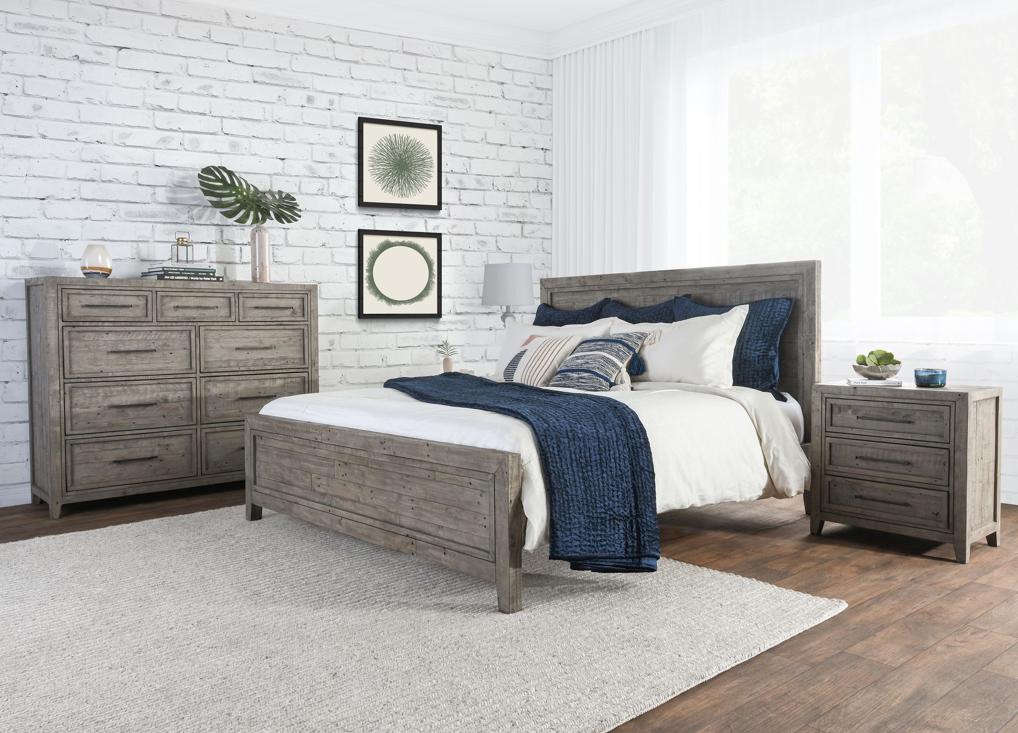 grey reclaimed wood dresser Spruce & Spring Myra 47.2 in. Grey 6 Drawer Wide Dresser with Anti-Tip, Wood Rustic Chest of Drawers for Bedroom Living Room Hallway SSKJWTDR002-GREY