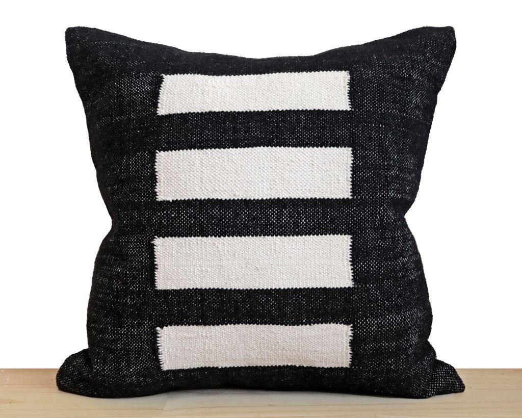 Milano Black Knit Throw Pillow Cover 18 x 18