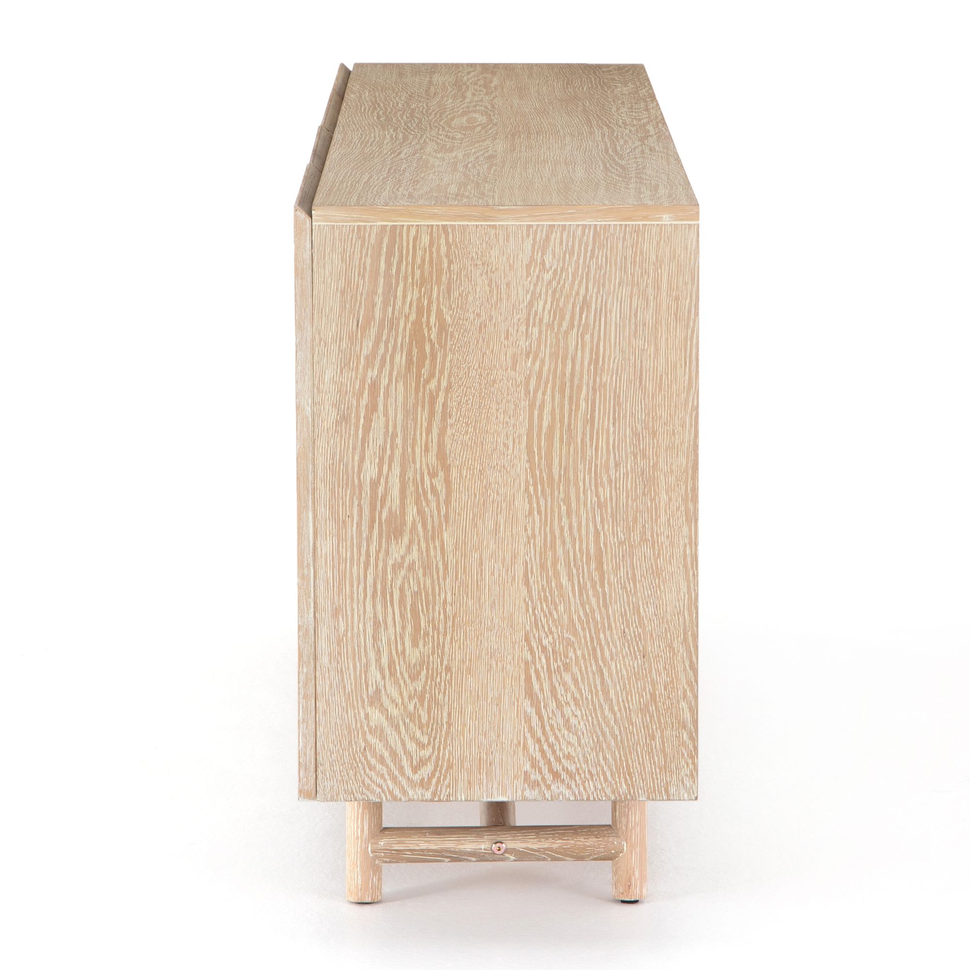 Pedestal Hopper TV stand, light oak