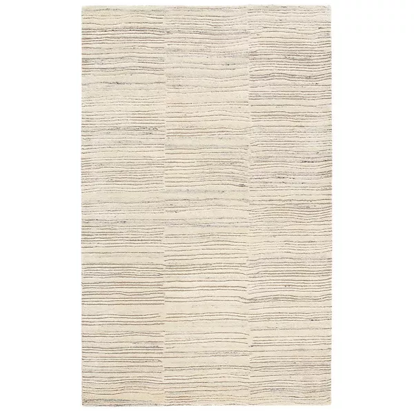 Madia Industrial Solid & Striped Distressed Grey Rug