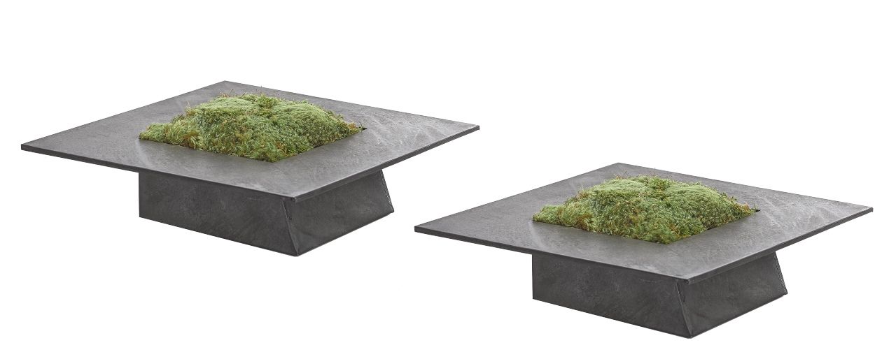 Moss Mound, Planter Rectangle ConcreteFaux Greenery, 6