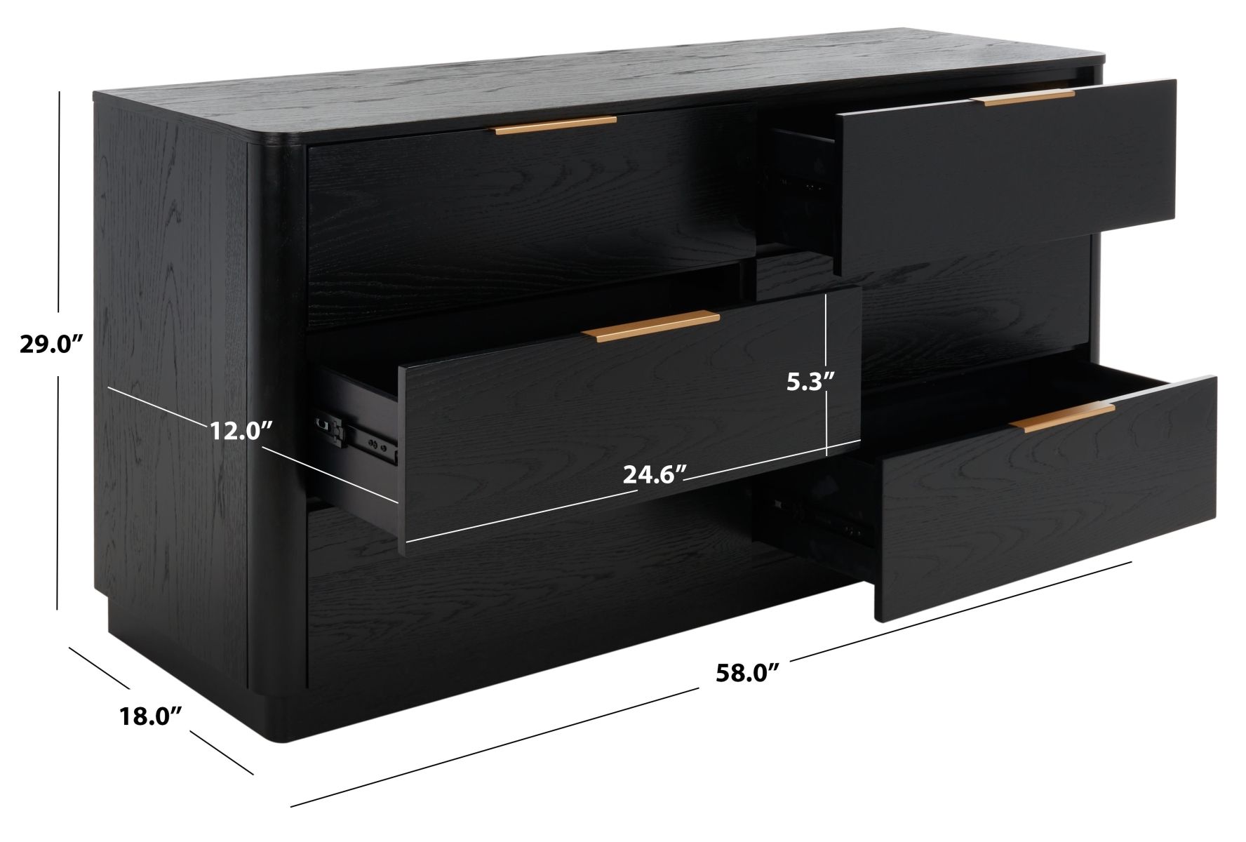 Gabrietta 6 Drawer Wood Dresser at allmine.com Gabrietta 6 Drawer Wood Dresser at allmine.com