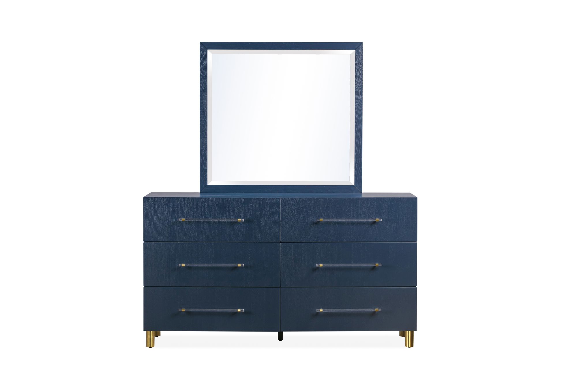 navy blue dresser with mirror Landocken - Brown / Blue