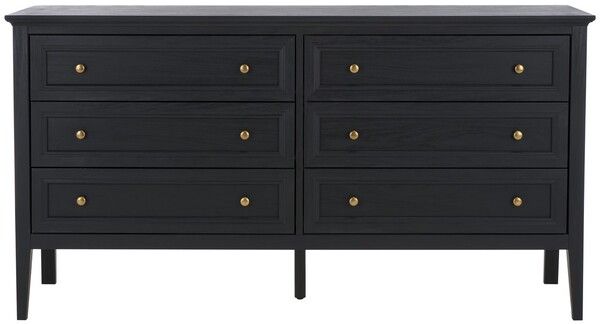 black 6 drawer dresser for bedroom CSC DECOR INC Black 6 Drawers 31.5 in. Wide Chest of Drawers Farmhouse 6 Drawers Dresser for Bedroom Wood Tall Storage Drawers Cabinet Wzt2275-P797