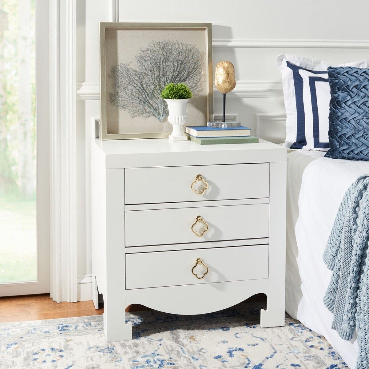 3-Drawer Nightstand - Gray