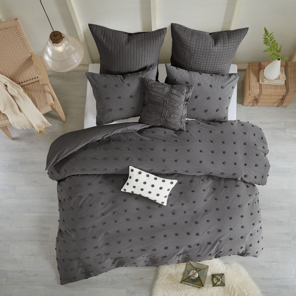 Charcoal pillow shams best sale