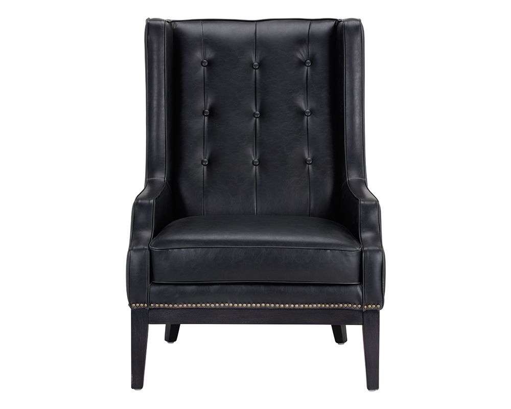 Biblioteca Lounge Chair - Coal Black at