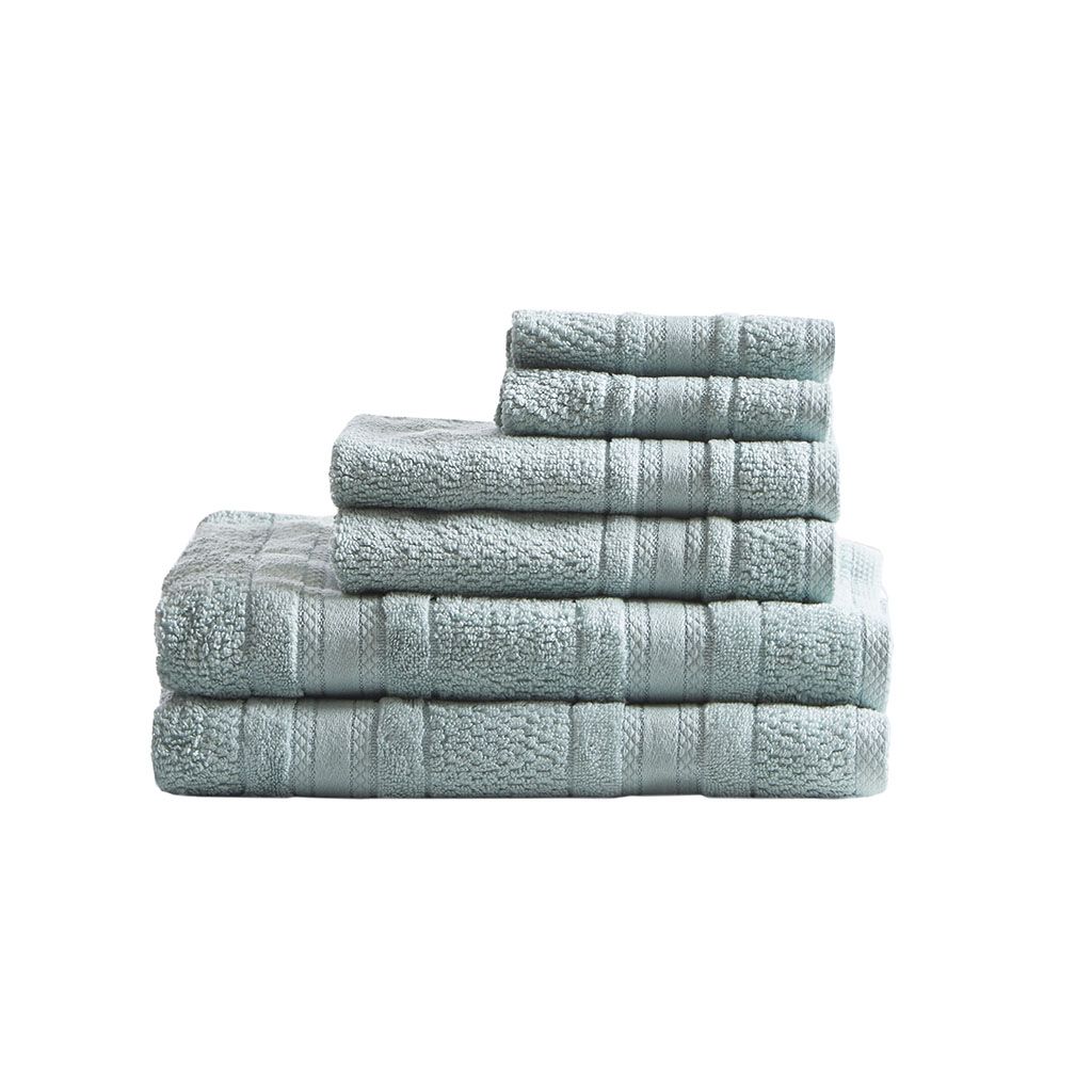 Madison Park Essentials Seafoam Adrien Super Soft 6 Piece Cotton Towel Set