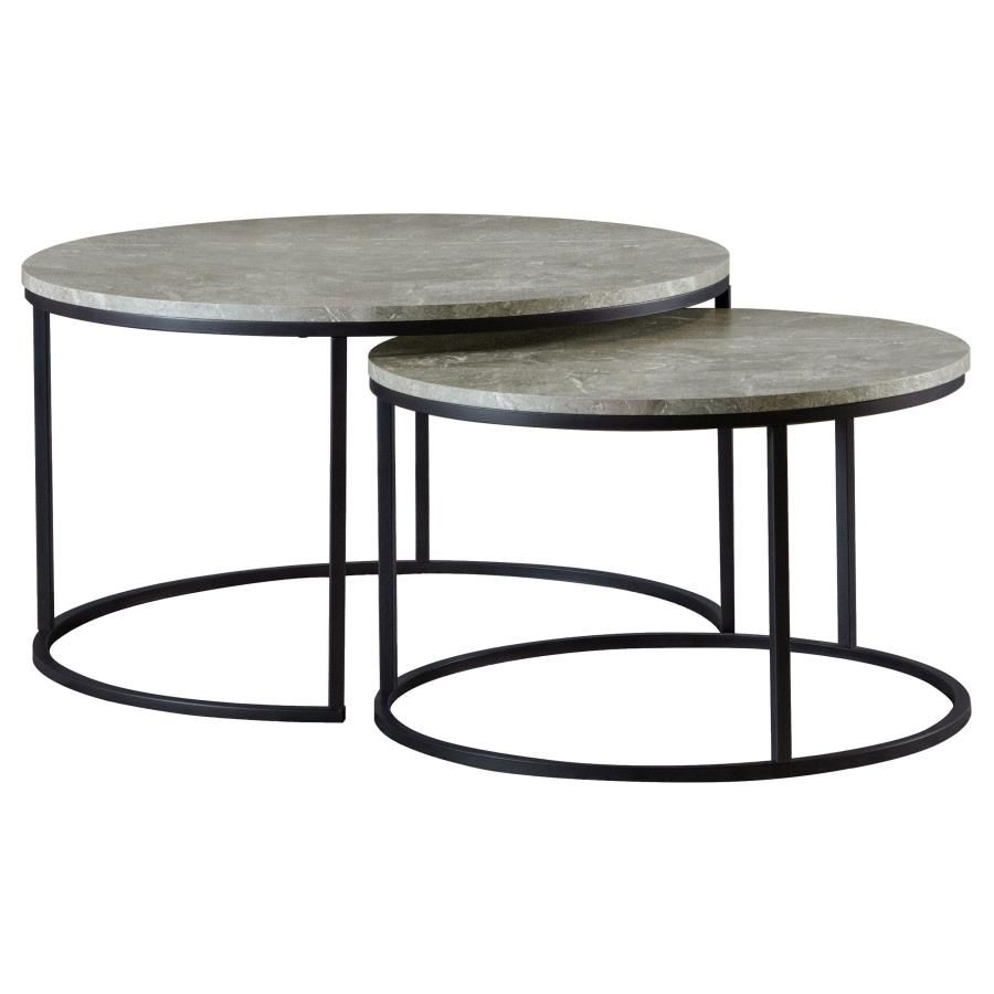 2 piece round nesting coffee table sales