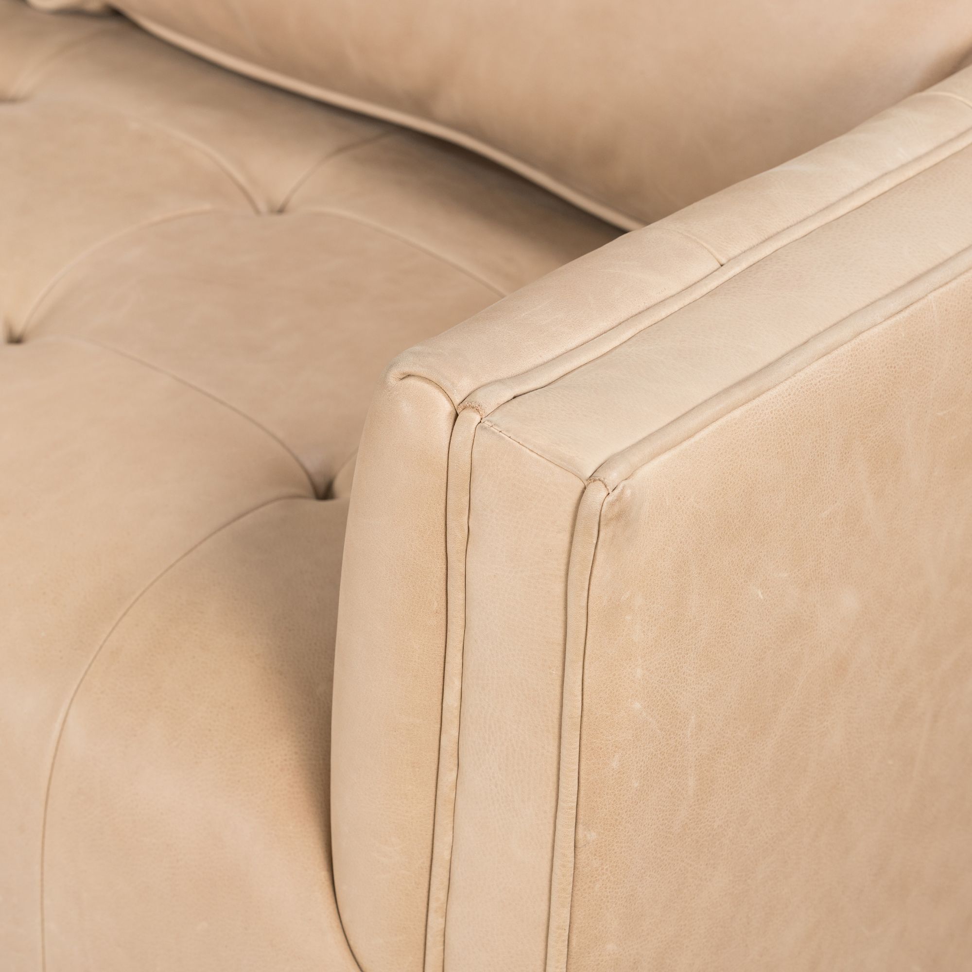 Zinea Mobile Armrest for Loveseat - Leather beige