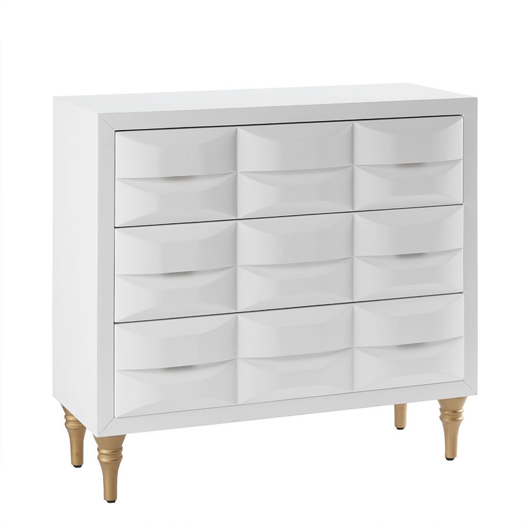 Madison Park Rubrix White 3 Drawer Chest at allmine.com