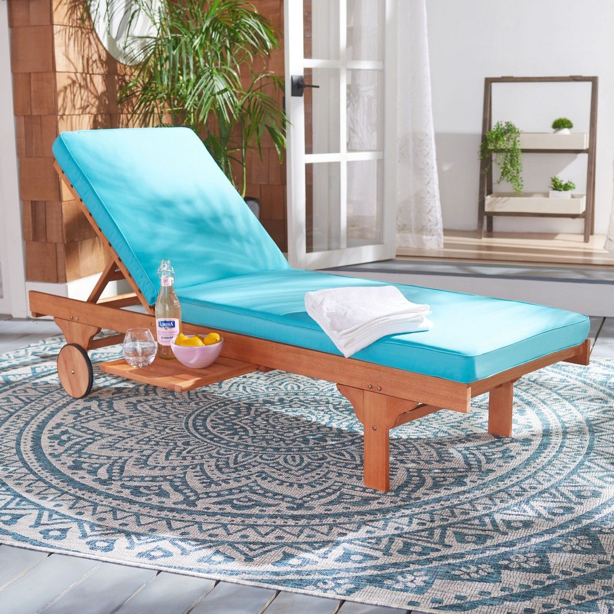 Newport chaise lounge chair with side table safavieh discount