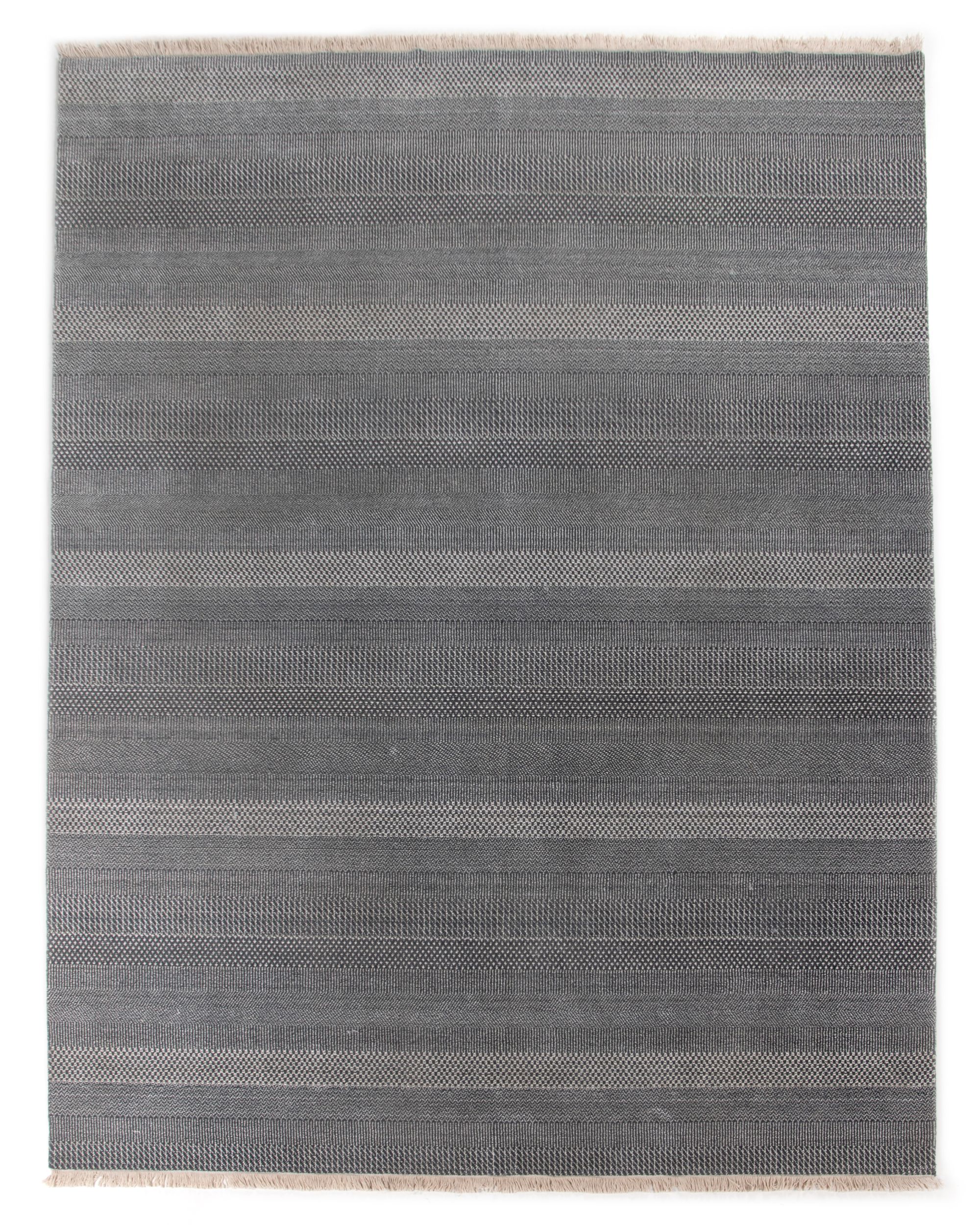 Madia Industrial Solid & Striped Distressed Grey Rug