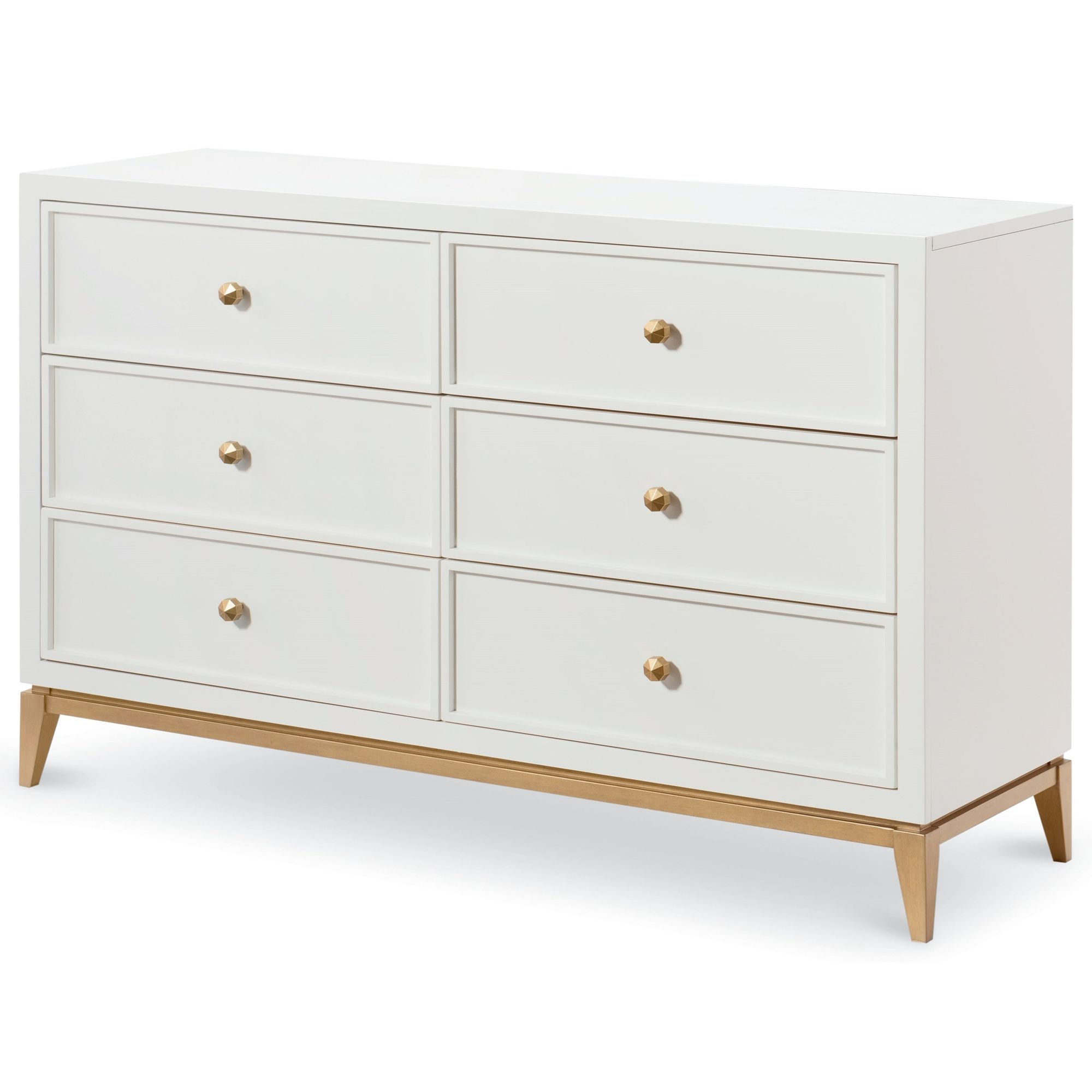 white dresser with gold accents Elegant Patterned Brass Knobs elegant... M(60"Wx18"Dx30"H) / Bone Inlay Heres another versatile piece from our Kova collection Dex Wide 6 Drawer Dresser