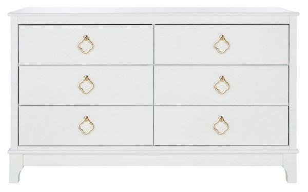 slim fit dress slacks Lucia 6-drawer Dresser with Mirror White – Value Home Furniture main image 0