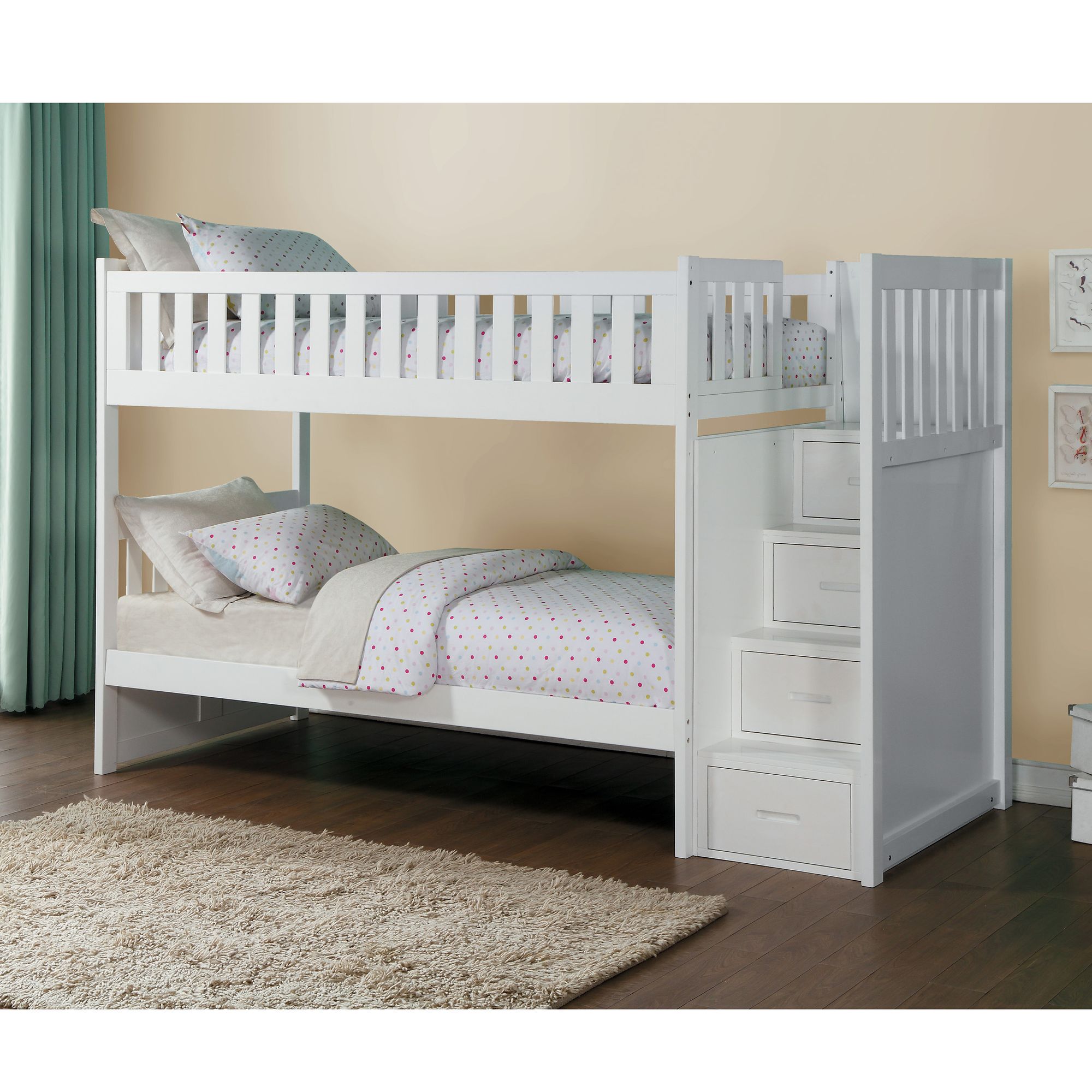 Twin step outlet bunk bed