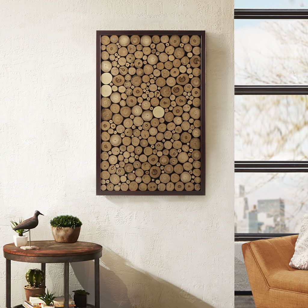 Ink+ivy Topi Natural Natural Wood Slice Mosaic Wall Decor at