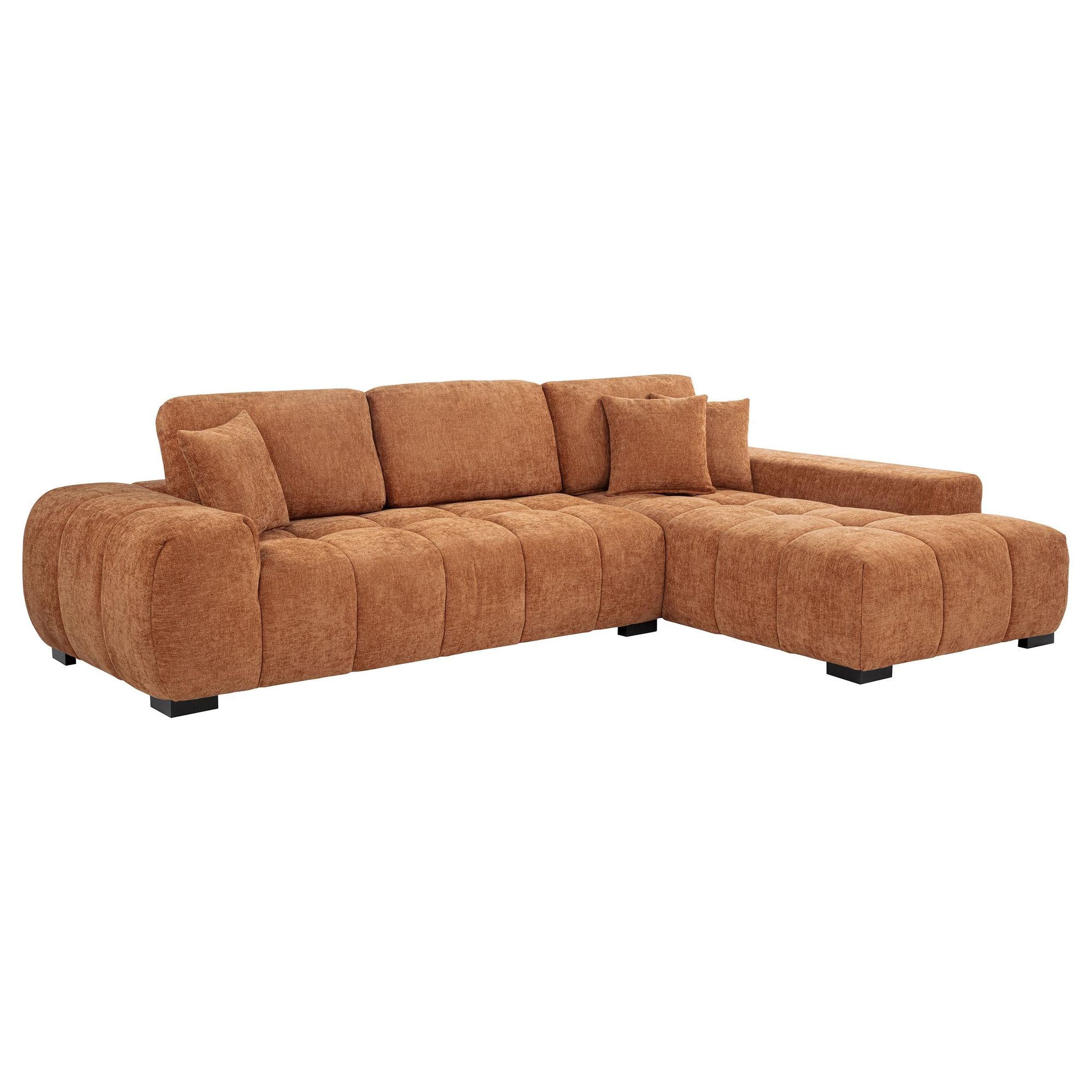 Octavia Upholstered Sectional Chaise Sofa Orange at allmine.com