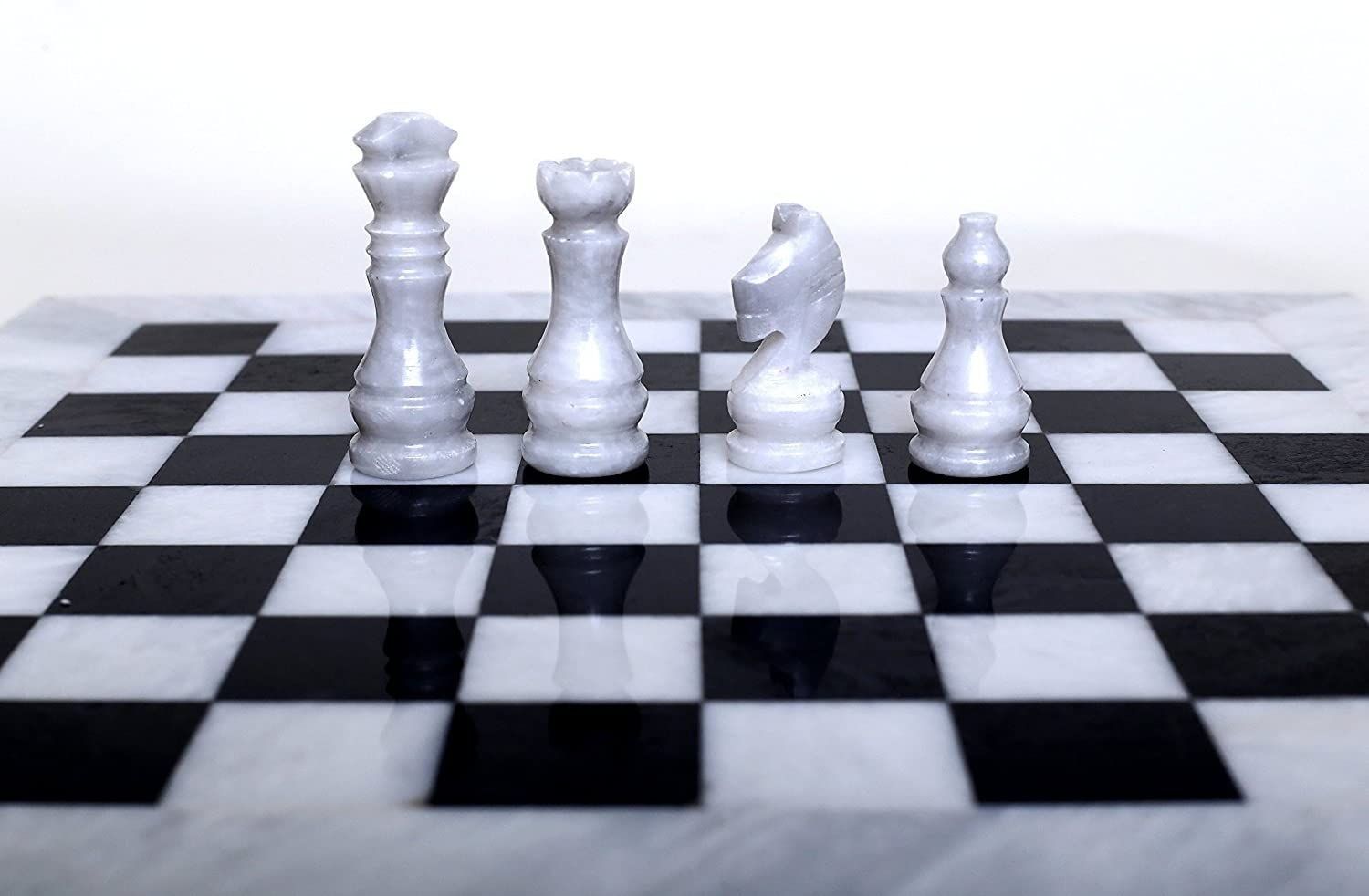 Classic Wooden Tournament chess set on black background