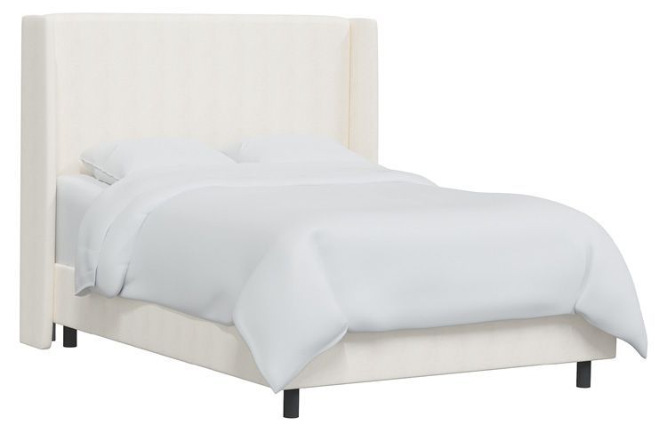 White cheap wingback bed