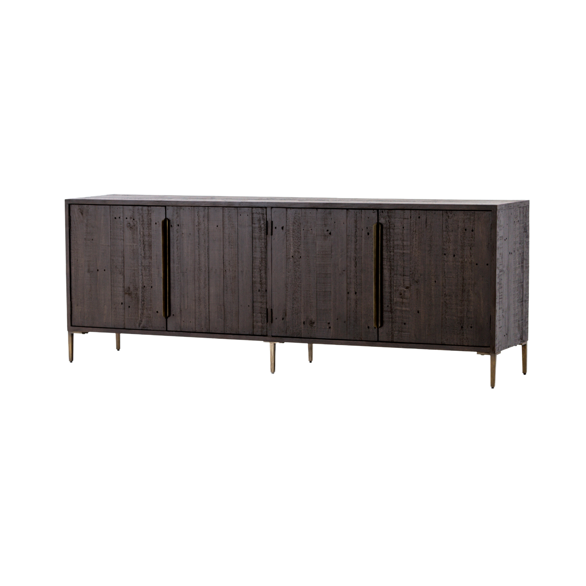 Scarlet tall narrow modular sideboard with stone doors