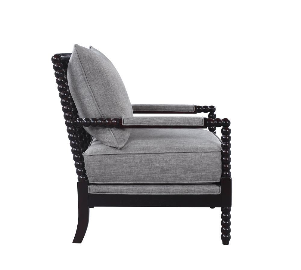 Achilles Cushion Back Accent Chair Grey And Black at allmine